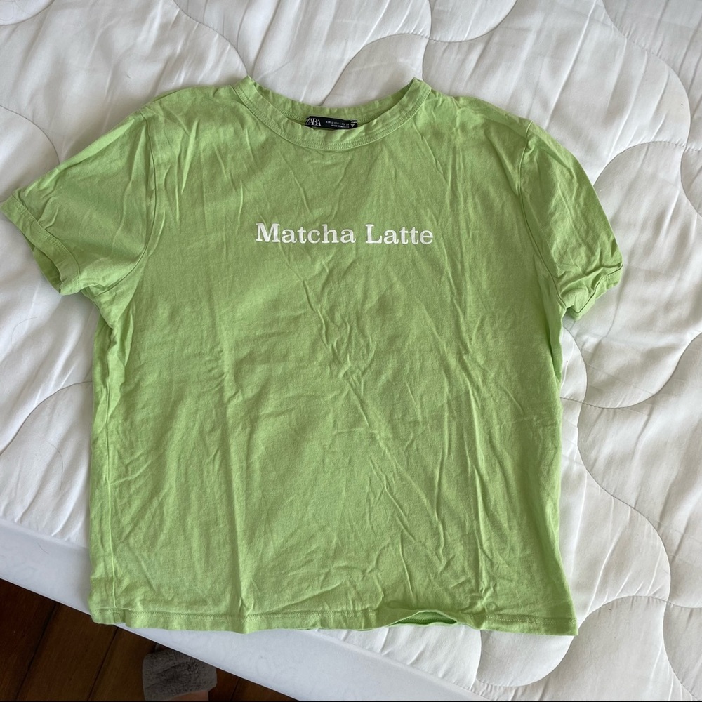 Zara Matcha Latte Graphic T-Shirt